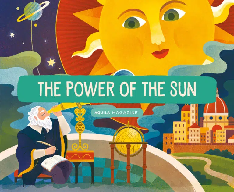 An illustration of the sun and the solar system